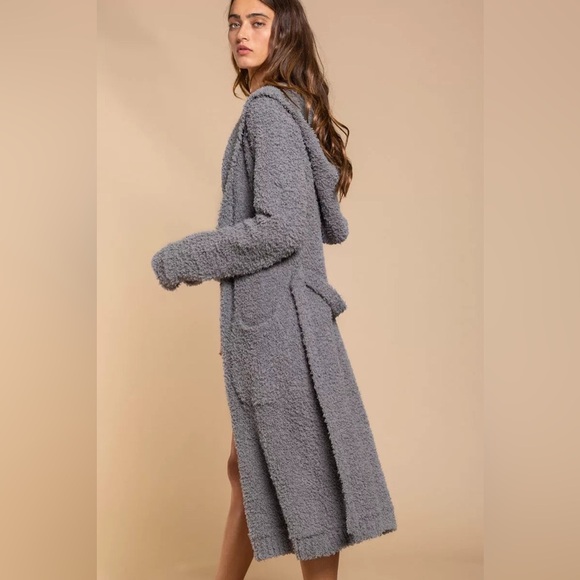 POL nwt Berber fleece Tie Front Tunic Cardigan with Pockets - small - Picture 4 of 8